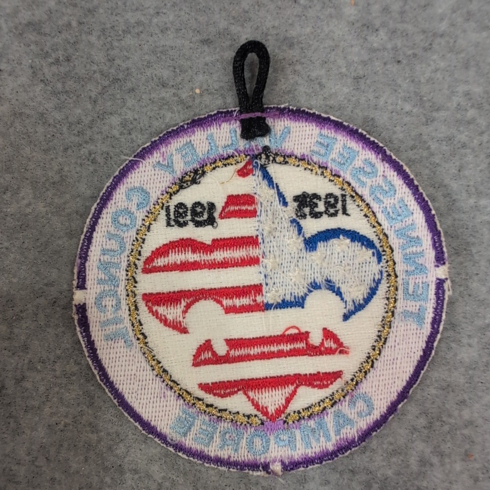 Tennessee Valley Council Boy Scout Camporee Patch 1935 1991 American Flag Emblem - Picture 2 of 3